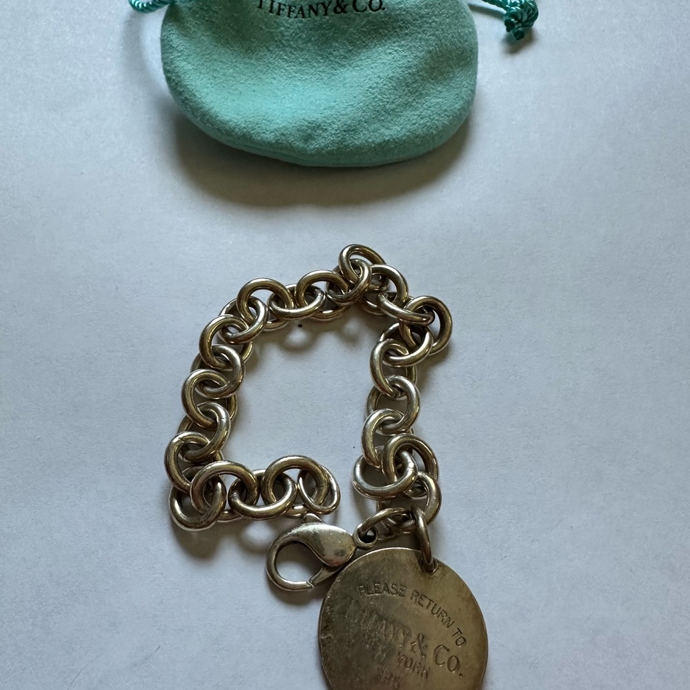 Tiffany & Co. Silver Chain Bracelet with Round Charm